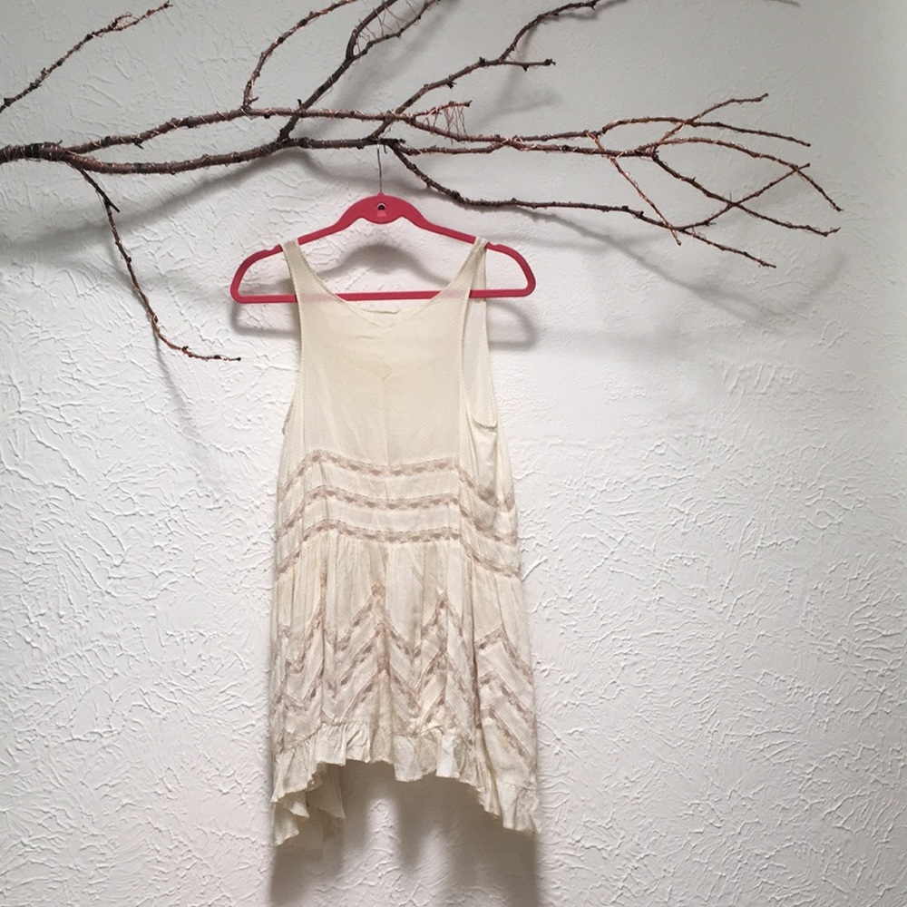 ❌SOLD❌Free People Cream and Pink Voile and Lace - Picture 7 of 7